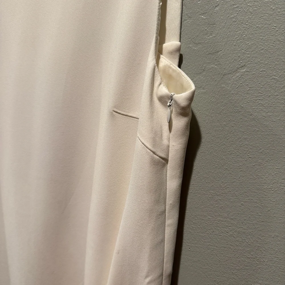 New NWT Escada Ivory White Minimalist Sleeveless Cape Back Long Blouse Top - Picture 7 of 16